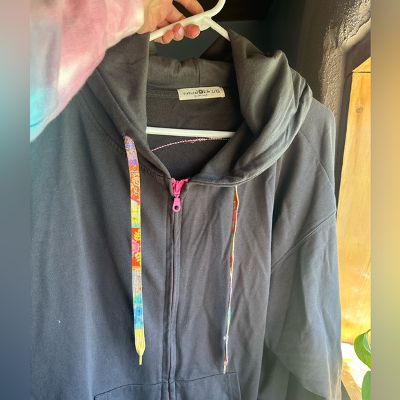 Natural Life Gray Hoodie with Colorful Peace Sign - Picture 9 of 11